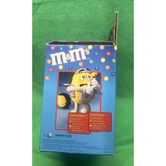 M&Ms Old School Radio With Headphones Collectible Groovy Yellow Radio M&M - Picture 2 of 6